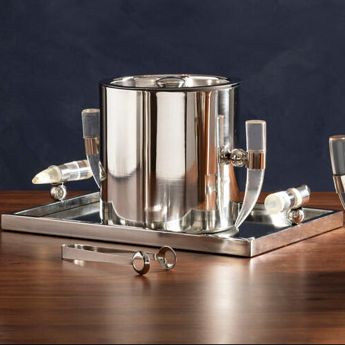 Mirrored Tray with Acrylic Horn Handles | Herne