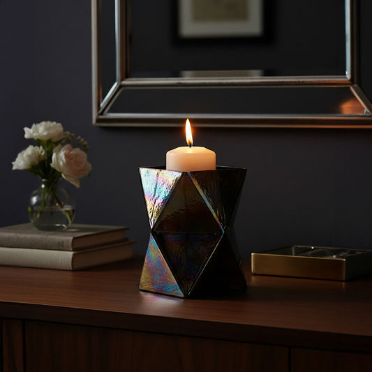 Rambia Large Oil Slick Glass Candle Holder