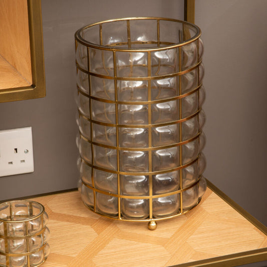Large Blown Glass Hurricane Lamp | Martina
