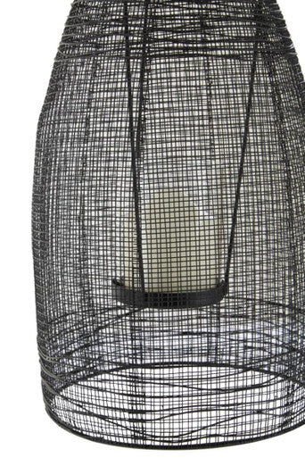 Trento Black Woven Wire Small Lantern with Glass Insert