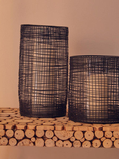 Woven Wire Candle Holder with Glass Insert | Trento