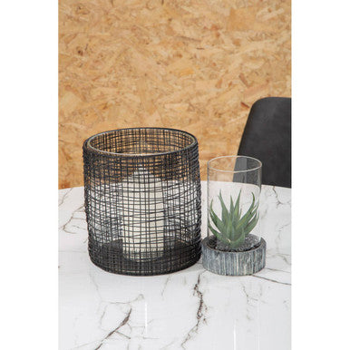 Woven Wire Candle Holder with Glass Insert | Trento