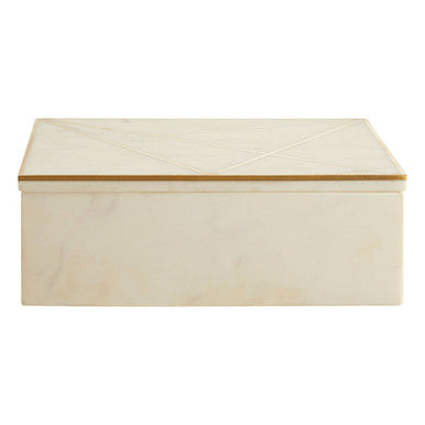 Sena Large White Marble Trinket Box