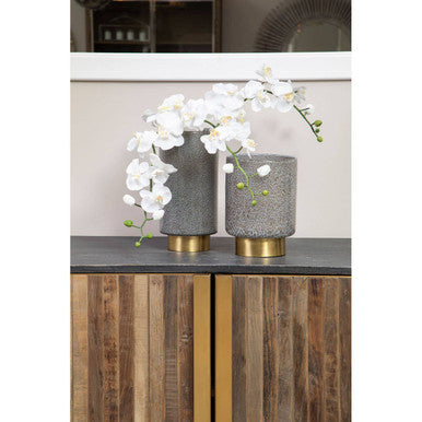 Small Grey and Gold Vase | Cleo