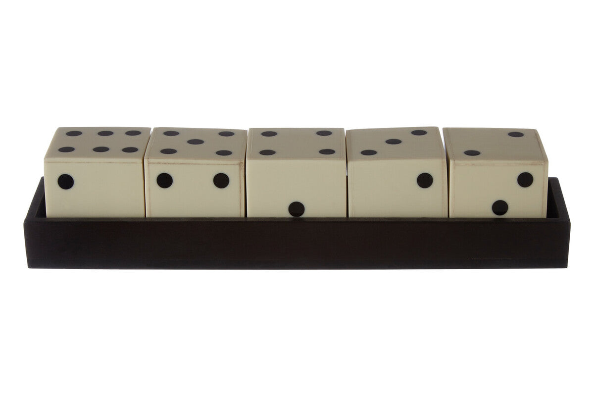 White and Black 5 Dice Set | Churchill Games