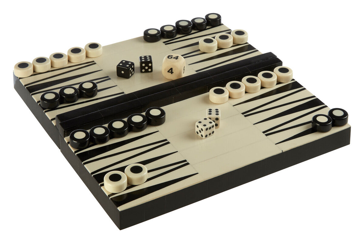 Black and White Foldable Backgammon Set | Churchill Games