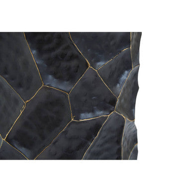 Akola Small Metal Vase In Black And Gold