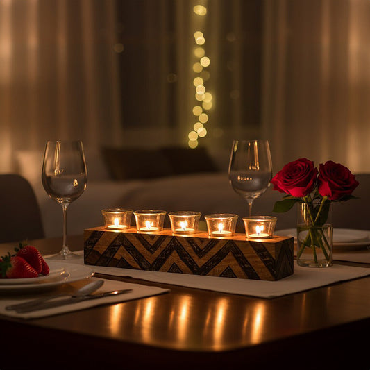 Bantu Tribal Wooden Tealight Holder