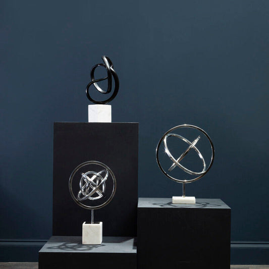 Mirano Silver Finish Spiral Sculpture