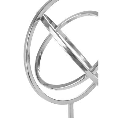 Mirano Silver Finish Spiral Sculpture with Marble Base