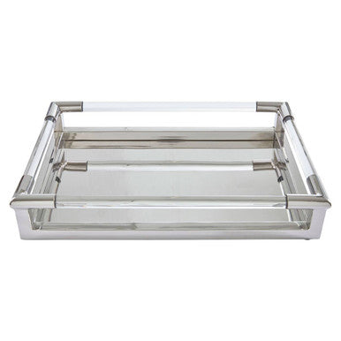 Lucita Silver Finish Rectangular Tray