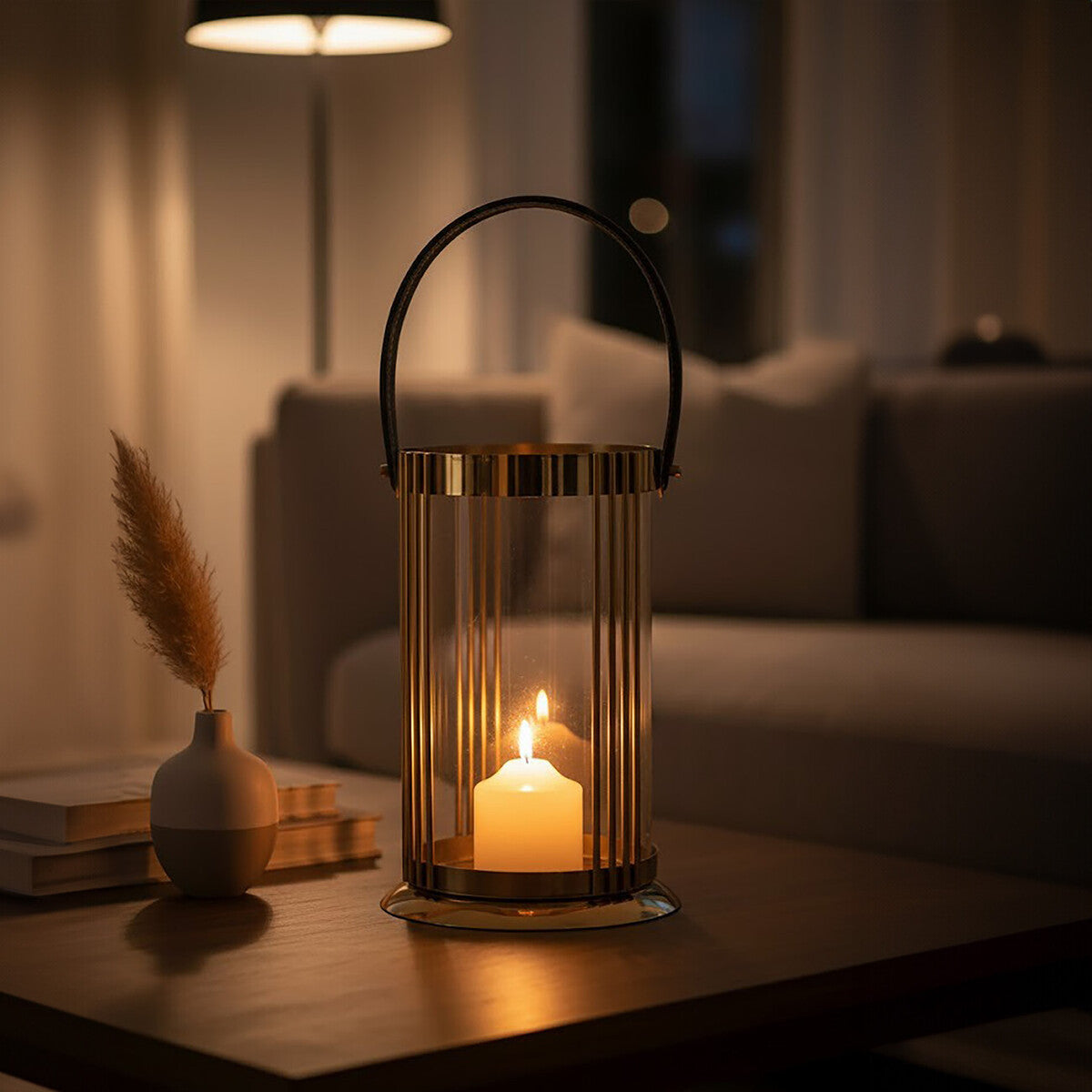Large Gold Finish Lantern | Astro