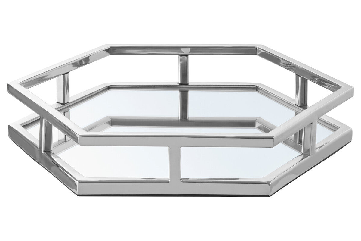 Herber Silver Finish Hexagonal Tray