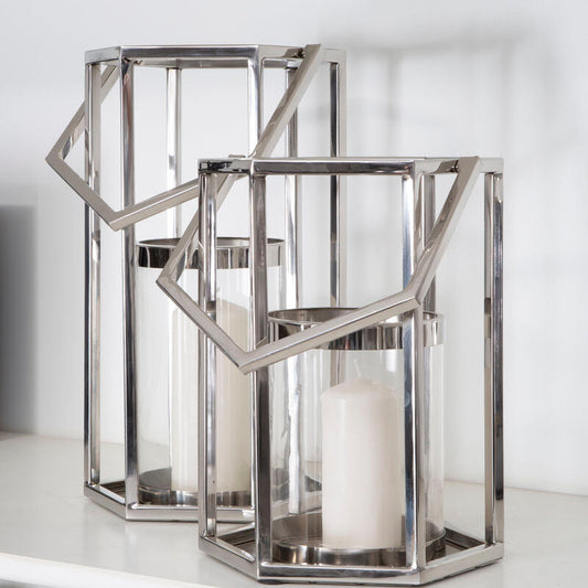 Small Silver Hexagonal Lantern | Herber