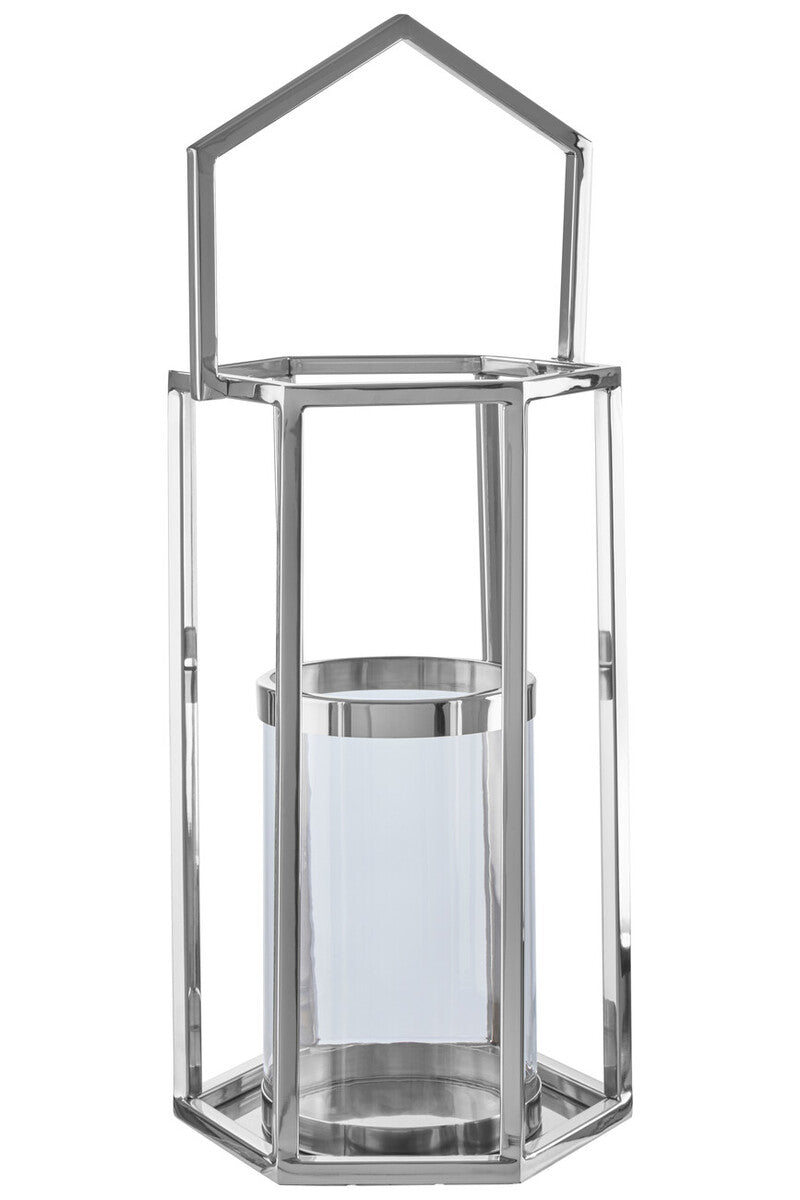 Large Silver Hexagonal Lantern | Herber