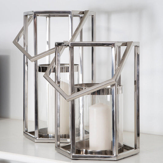 Large Silver Hexagonal Lantern | Herber