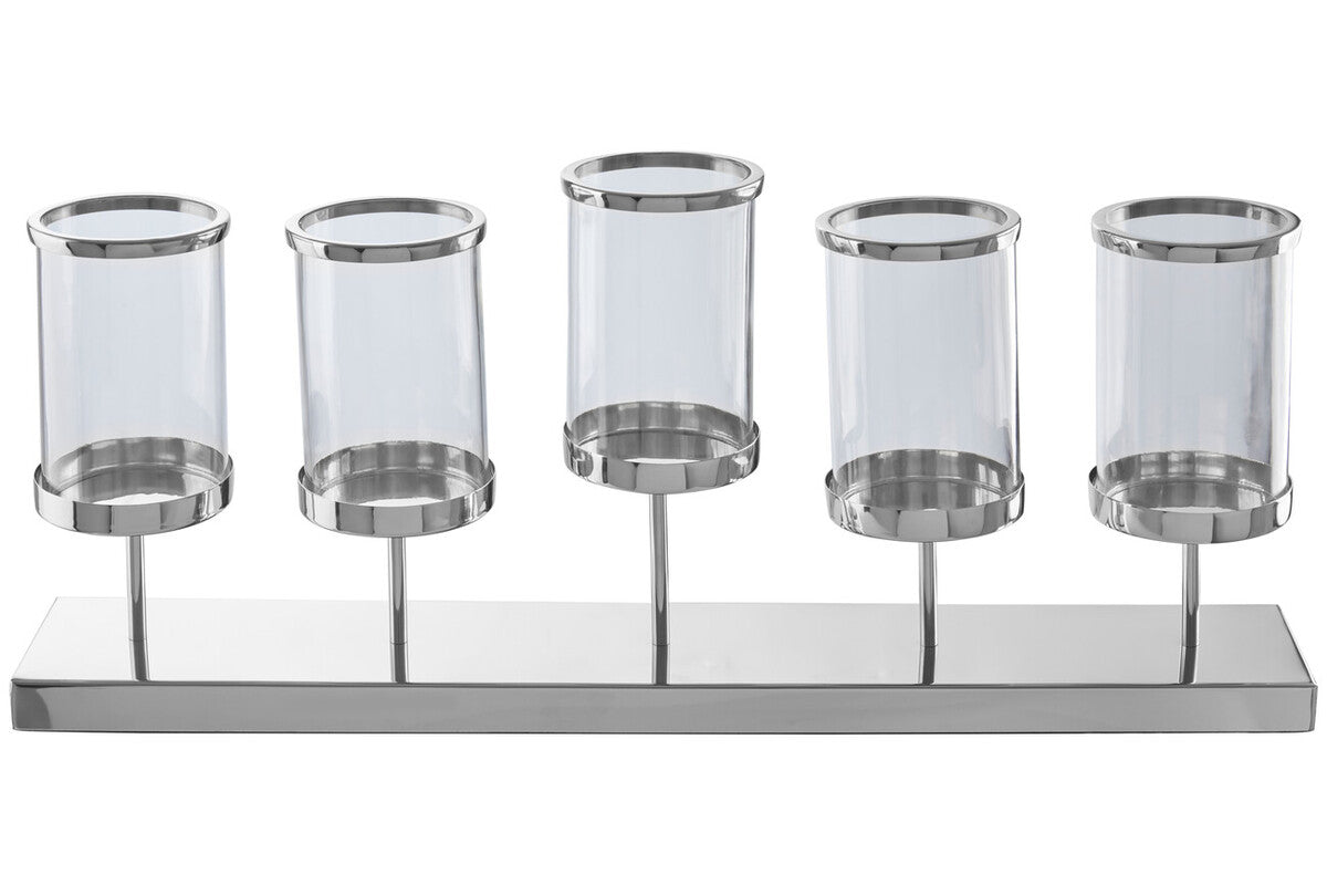 5 Light Silver Candle Holder | Kensington Townhouse