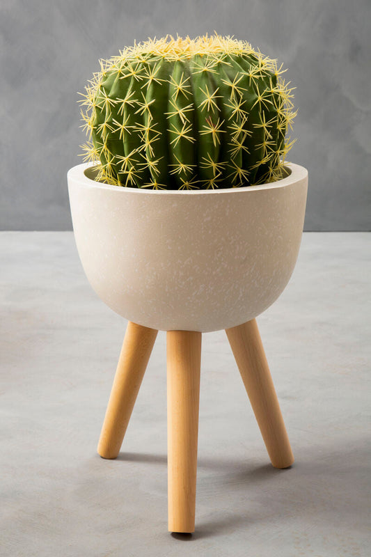Darnell Small White Finish Rounded Planter