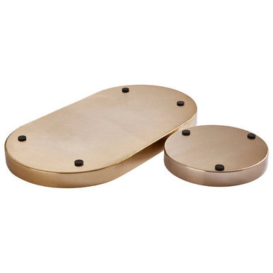 Set of Two Black and Cream Trays | Elva