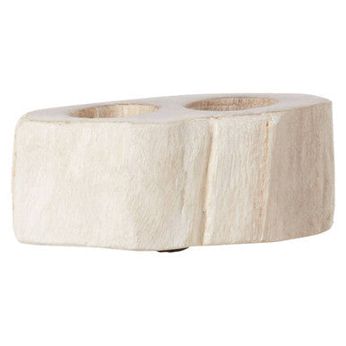 Relic Petrified Wood Double Candle Holder