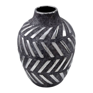 Helaine Grey and Silver Small Vase