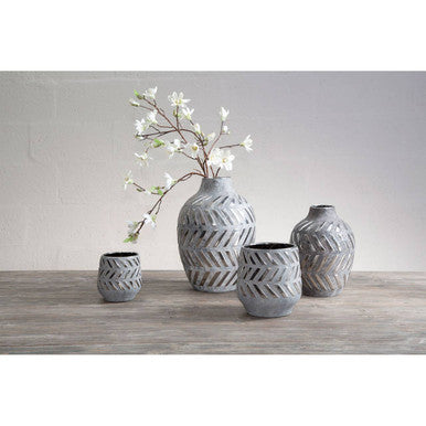 Helaine Grey and Silver Small Vase