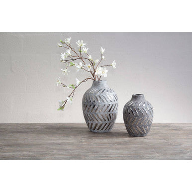 Helaine Grey and Silver Small Vase