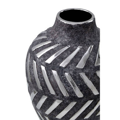 Helaine Grey and Silver Small Vase