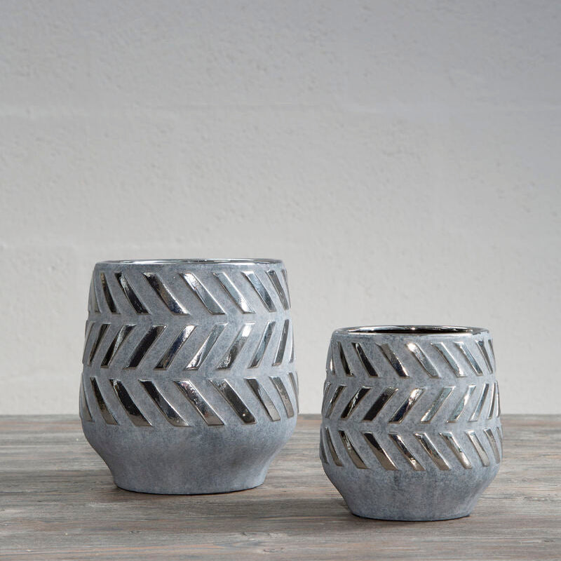 Grey and Silver Small Planter | Helaine