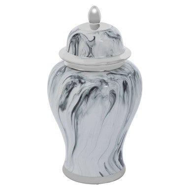 Marmo Grey and White Marble Effect Small Ceramic Jar