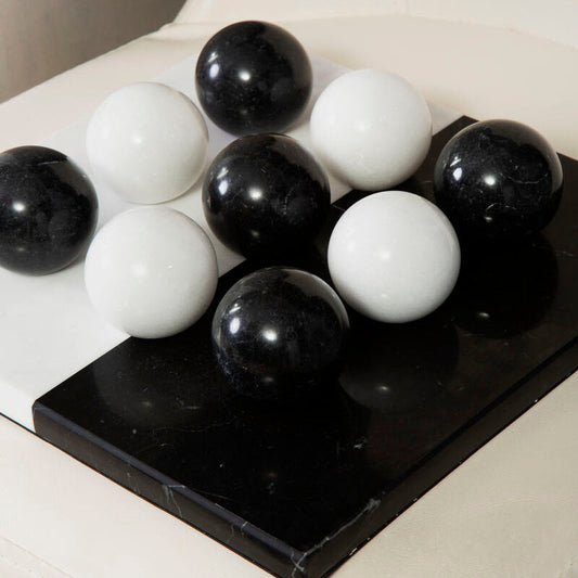 Flos Black And White Tic Tac Toe Marble Game