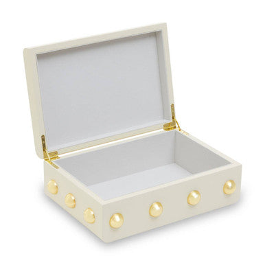 Large Cream and Gold Trinket Box | Frida