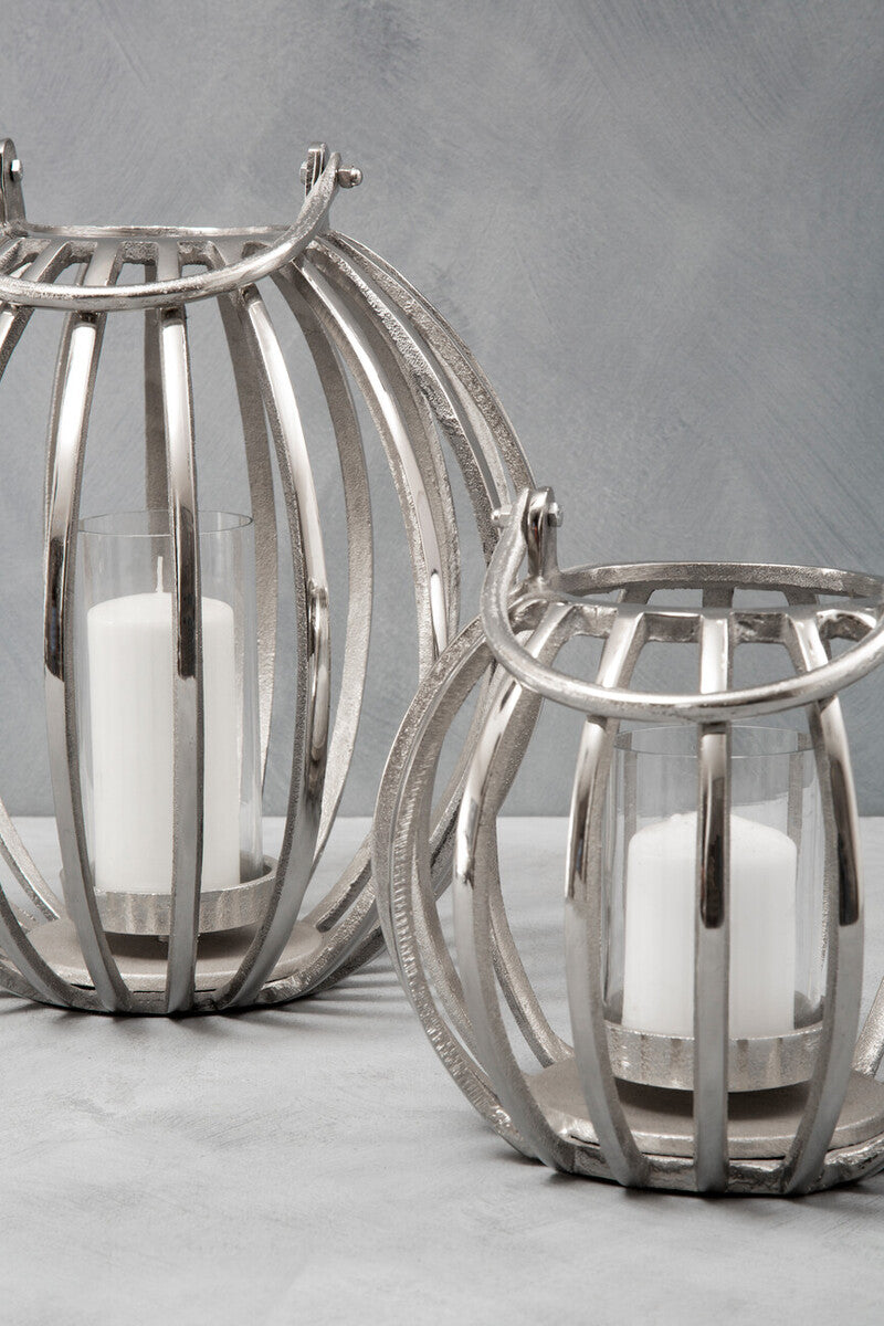 Small Silver Finish Lantern | Aura