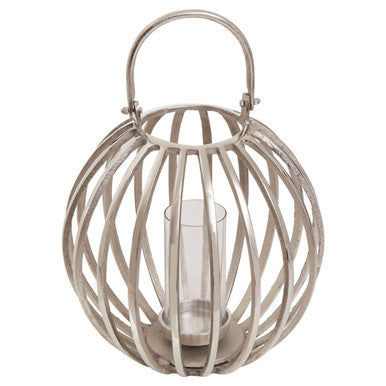 Large Silver Finish Lantern | Aura