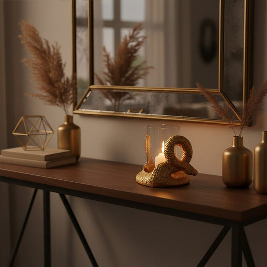 Serpent Gold Candle Holder