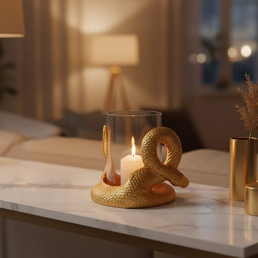 Gold Candle Holder | Serpent