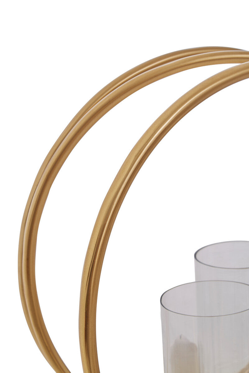 Aura Large Gold Finish Double Candle Holder