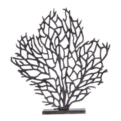 Prato Large Black Nickel Finish Coral Sculpture