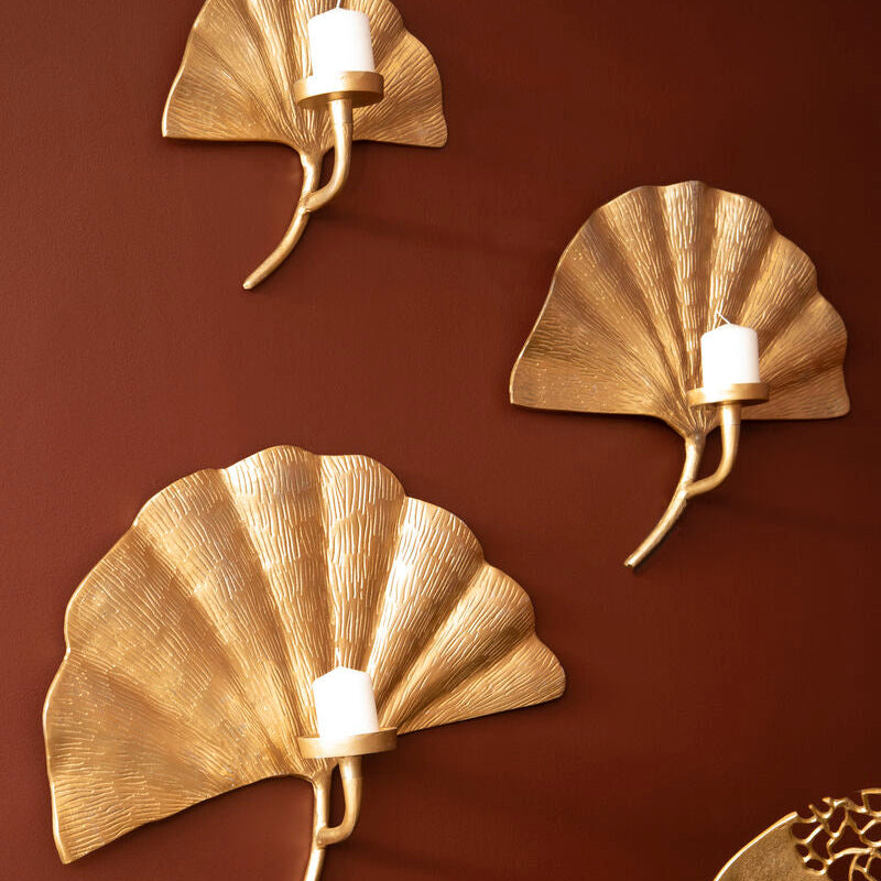 Prato Ginkgo Large Wall Sconce Candle Holder