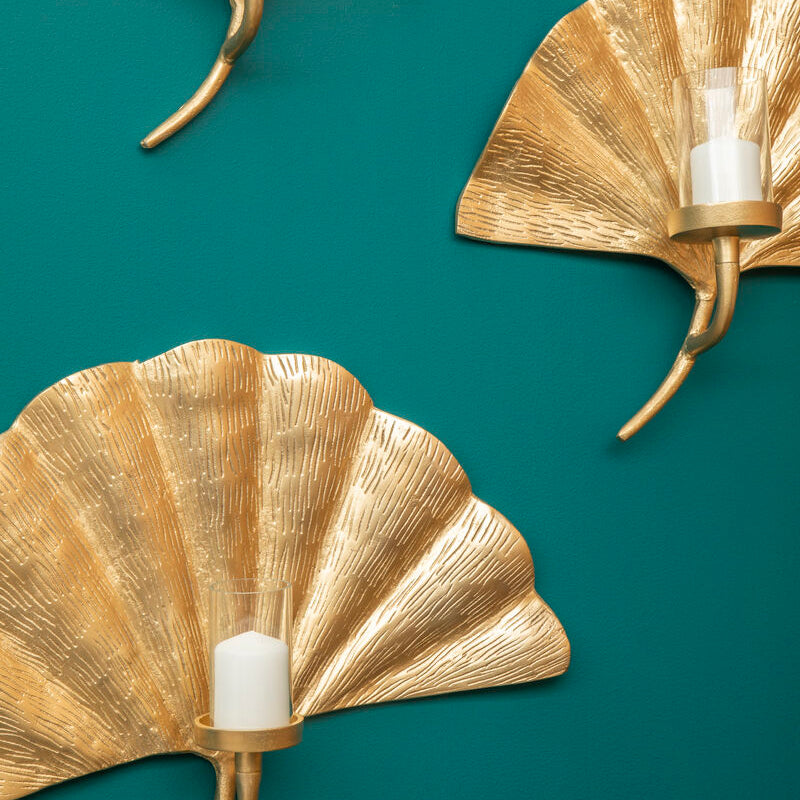 Prato Ginkgo Large Wall Sconce Candle Holder