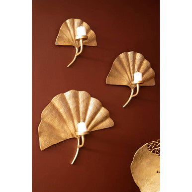 Prato Ginkgo Large Wall Sconce Candle Holder