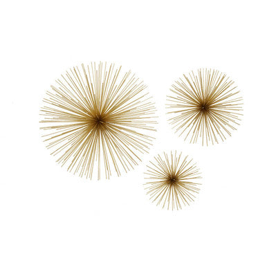 Mirano Set Of 3 Gold Finish Starburst Wall Decor