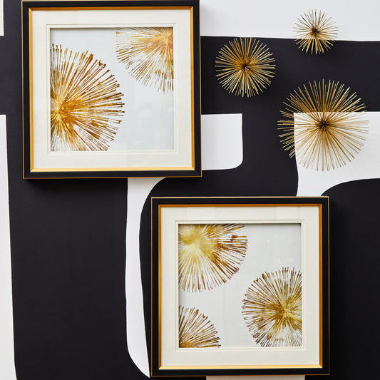 Mirano Set Of 3 Gold Finish Starburst Wall Decor