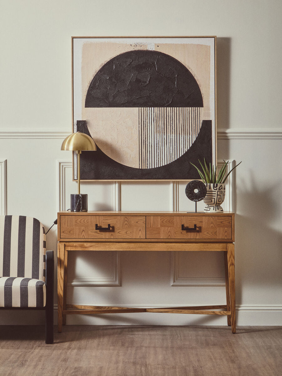 Earthenware White And Black Hand Painted  Planter | Barren