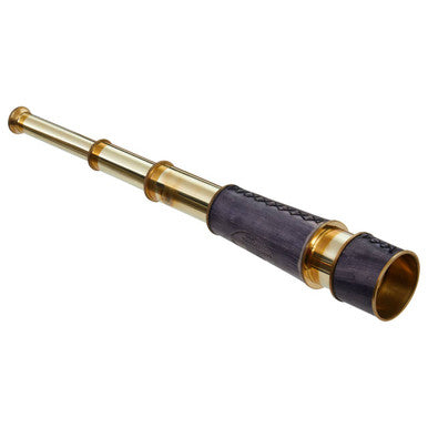 Brass and Black Leather Effect Tapered Telescope | Churchill