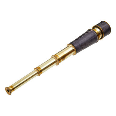 Brass and Black Leather Effect Tapered Telescope | Churchill