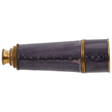 Brass and Black Leather Effect Tapered Telescope | Churchill