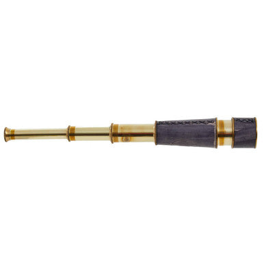 Brass and Black Leather Effect Tapered Telescope | Churchill