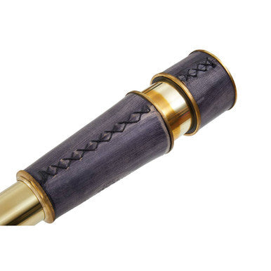 Brass and Black Leather Effect Tapered Telescope | Churchill
