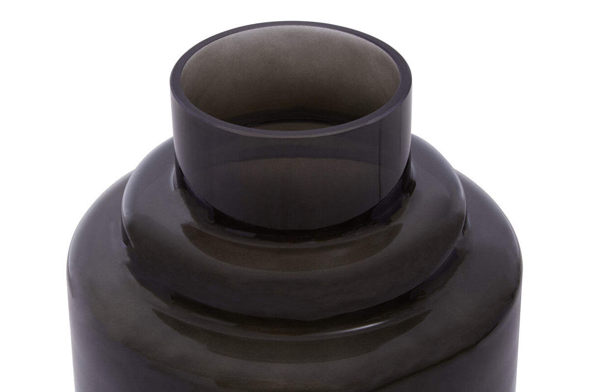 Cayden Small Black Smoked Glass Vase